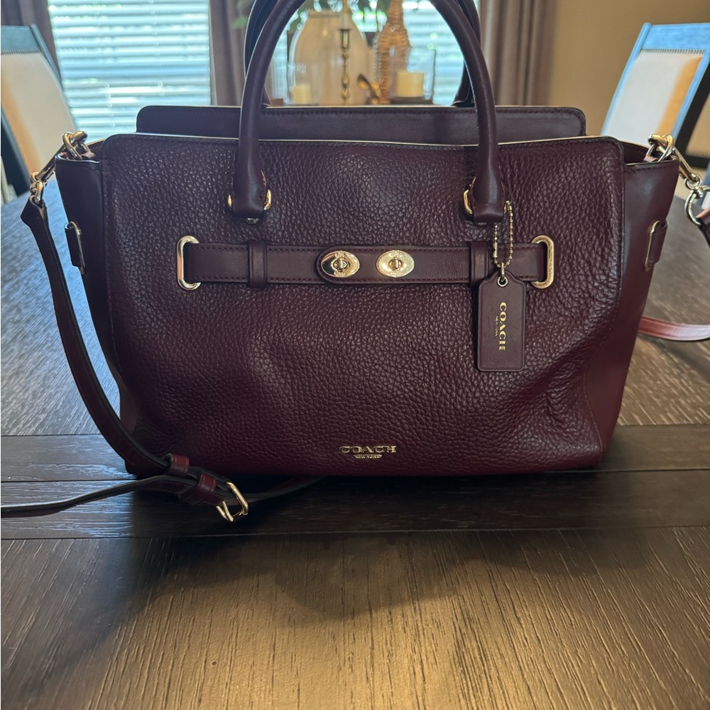 Coach Dark Red Leather Satchel